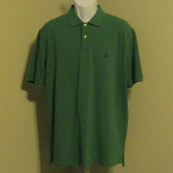 Nautica Polo Green Blue Size Large Short Sleeve - Picture 3 of 6